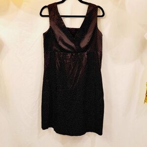 Three Seasons Maternity black cotton v-neck polka-dot dress size Medium